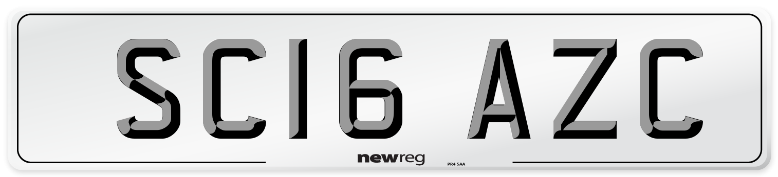 SC16 AZC Number Plate from New Reg